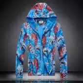 gucci vestes pour homme automne hiver hoodie tiger blue